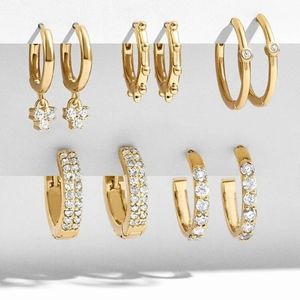 Rhinestone Decor Hoop Earrings
